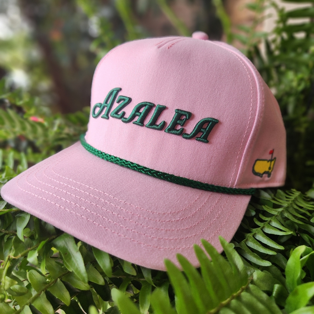 NWT Pink Azalea Masters Cap with Green Trim